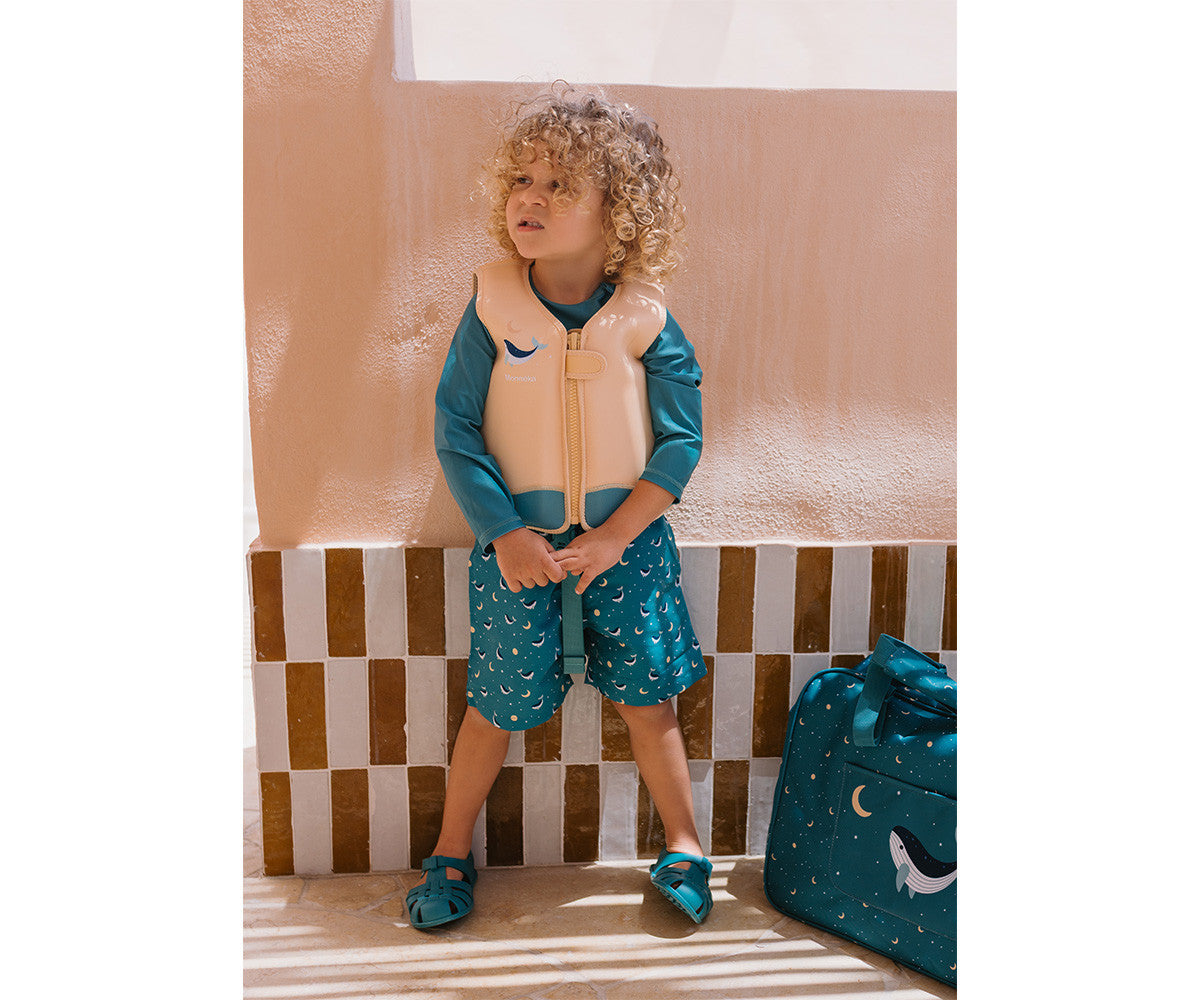 Bolso de Playa con Rejilla Whale Teal