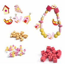 Cargar imagen en el visor de la galería, Perlas de madera Pájaros