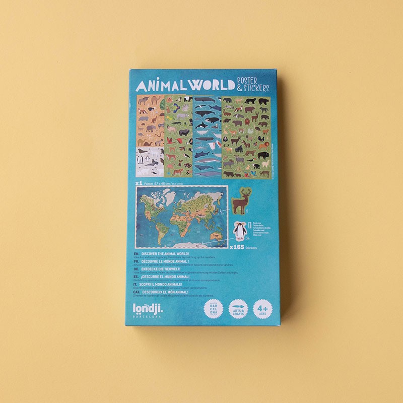 Animal world poster & stickers