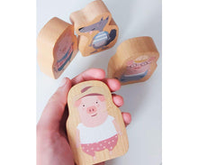 Cargar imagen en el visor de la galería, Juego Mantel Los 3 Cerditos + Lobo Monnëka