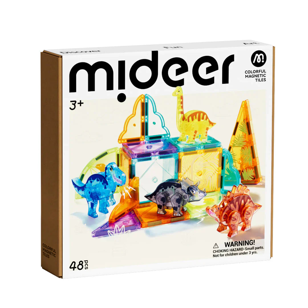 Bloques magnéticos Mideer – Dinosaurios (48 piezas)