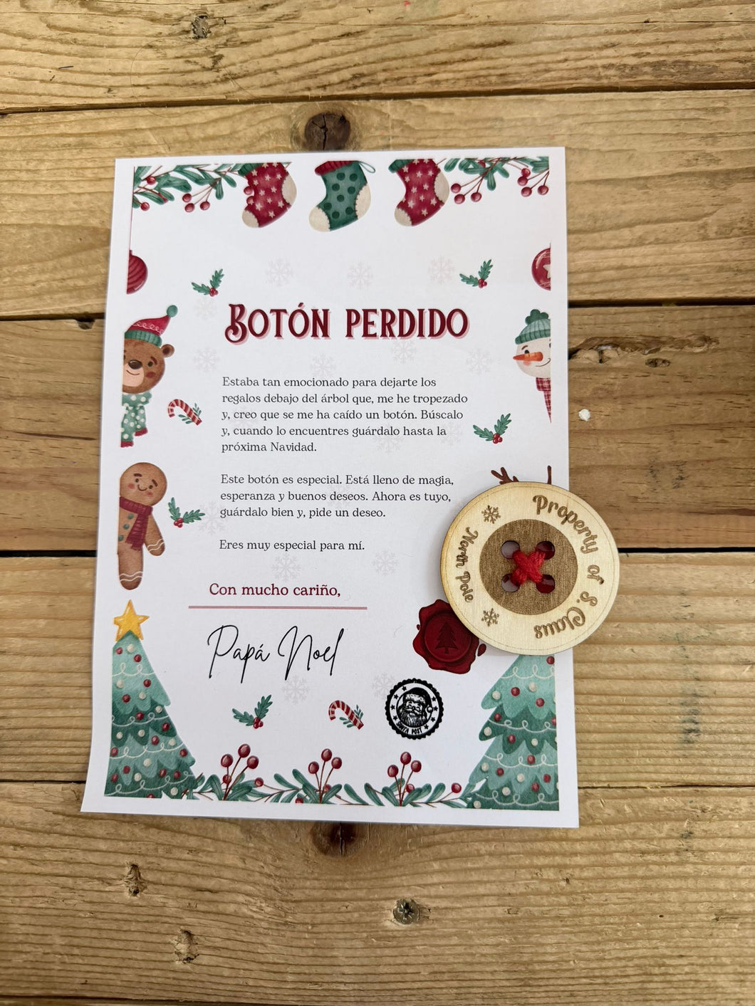 Botón perdido de Papa Noel
