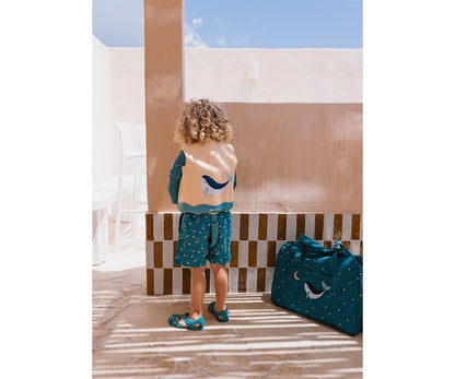 Bolso de Playa con Rejilla Whale Teal