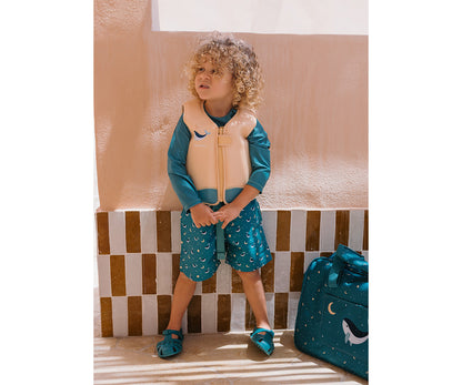 Bolso de Playa con Rejilla Whale Teal