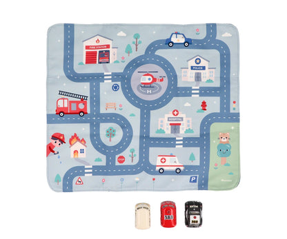 Juego Mantel Circuito Rescue + 3 Coches
