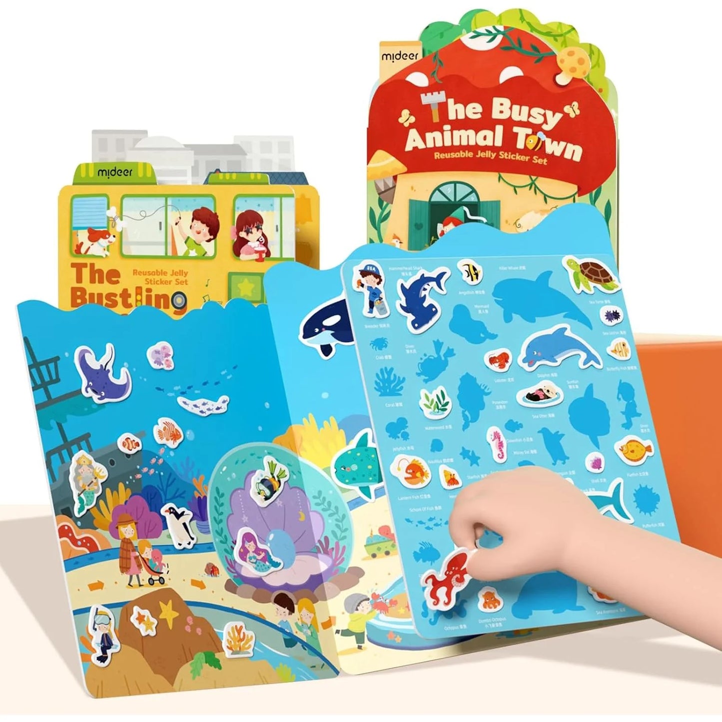 Juego de pegatinas reutilizables de gel Mideer para acuario