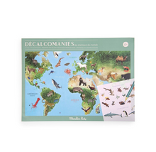 Cargar imagen en el visor de la galería, Mapamundi de Calcomanías Tout autour du monde
