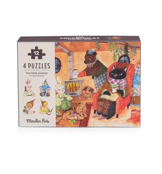 4 mini puzzles Comidas Minouchkas