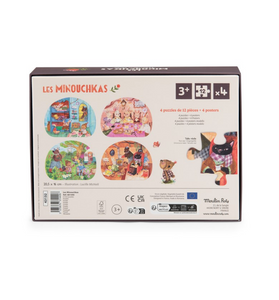 4 mini puzzles Comidas Minouchkas
