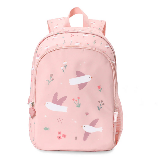 Mochila Mediana Blossom Birds + Llavero