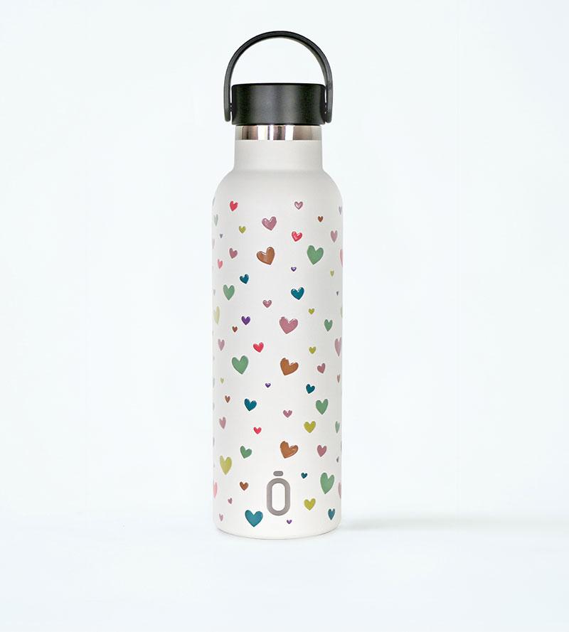 BOTELLA TERMO 'RUNBOTT MII' CONFETI CORAZONES 600ML NATA