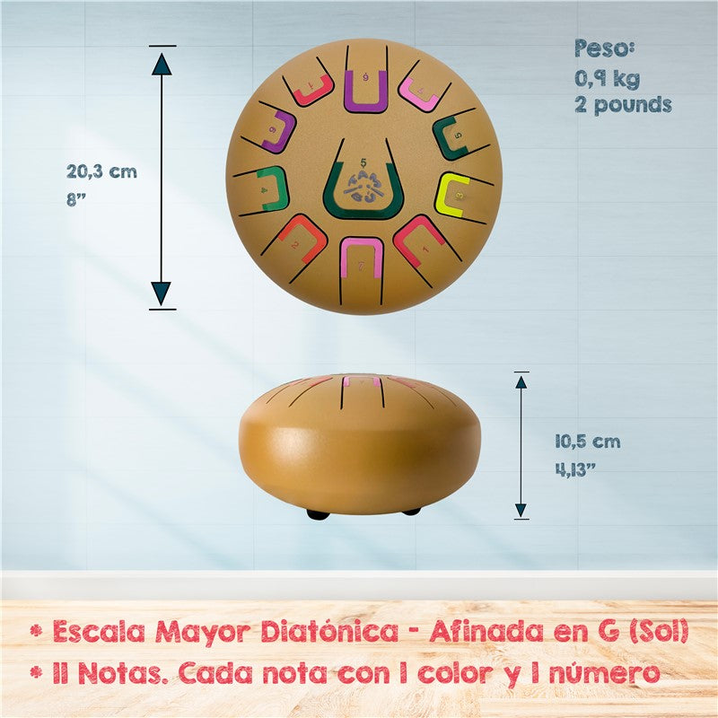 Tambú 8" 11 notas - Oro