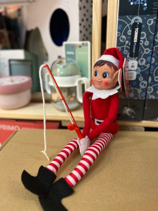 Caña de pescar en miniatura para elfo travieso