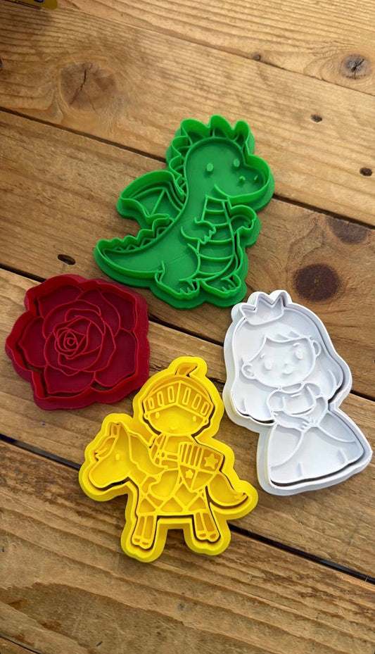 Motlles de Sant Jordi – Rosa, Cavaller, Drac i Princesa