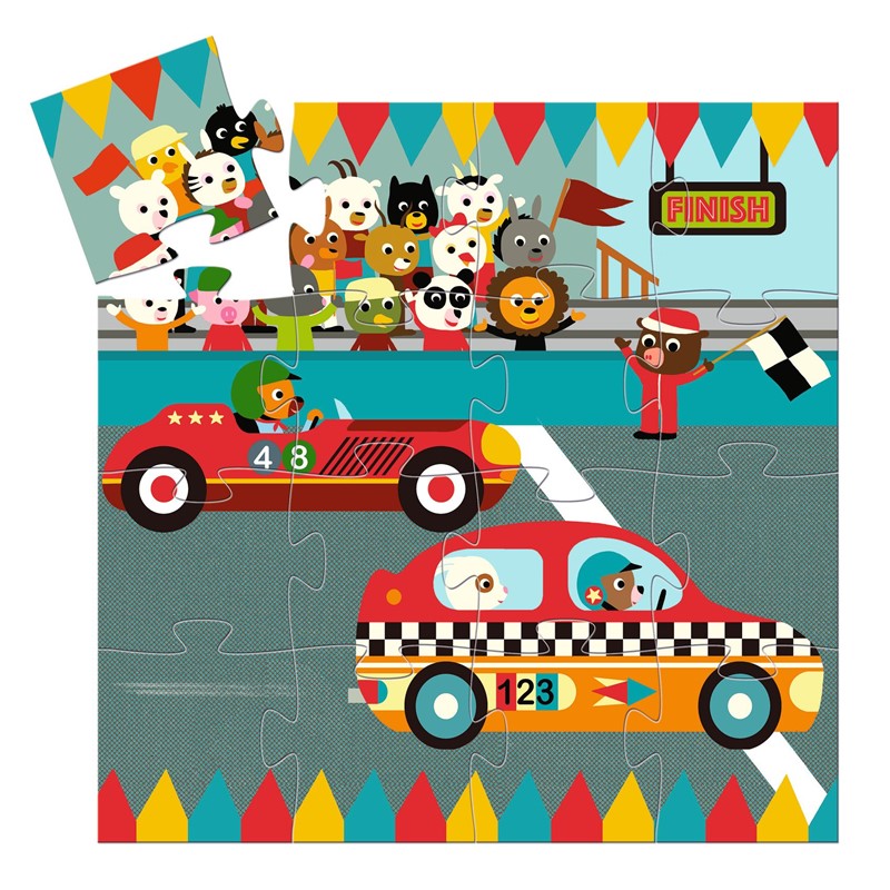 Puzzle silueta: El coche de carreras