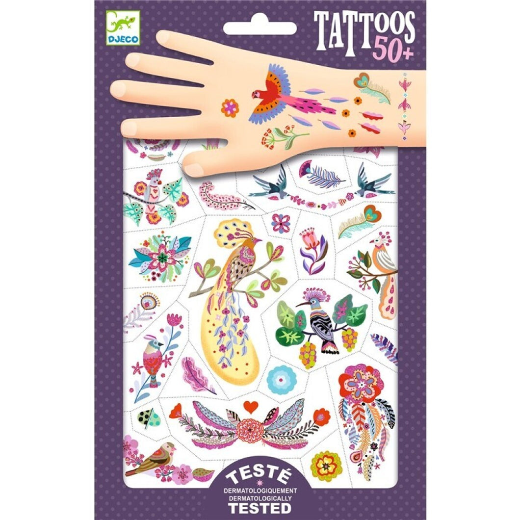 Tatuajes temporales: Pajaros brillantes