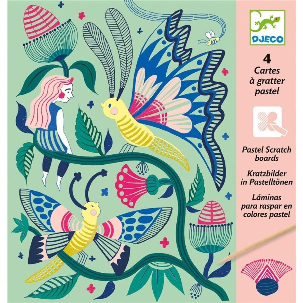 Láminas para rascar: jardín fantástico (pastel)