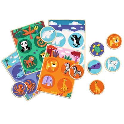 Loto Wood: bingo de animales
