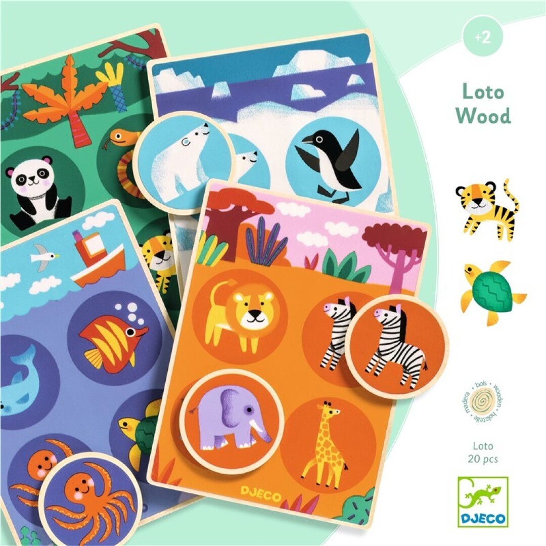 Loto Wood: bingo de animales