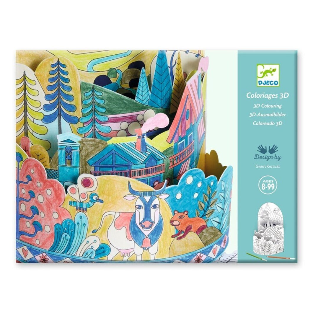 Diorama para colorear 3D: en la cima del mundo