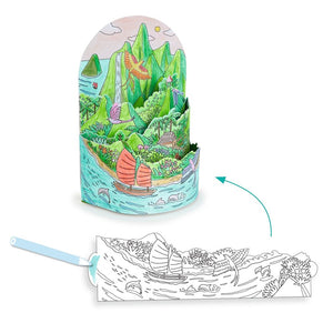 Diorama para colorear 3D: en la cima de mi isla