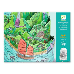 Diorama para colorear 3D: en la cima de mi isla