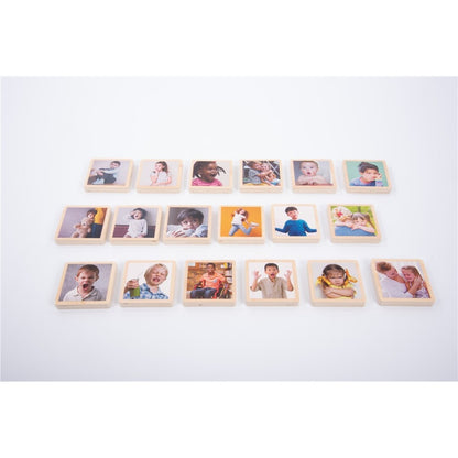 Conjunto 18 fichas madera mis emociones