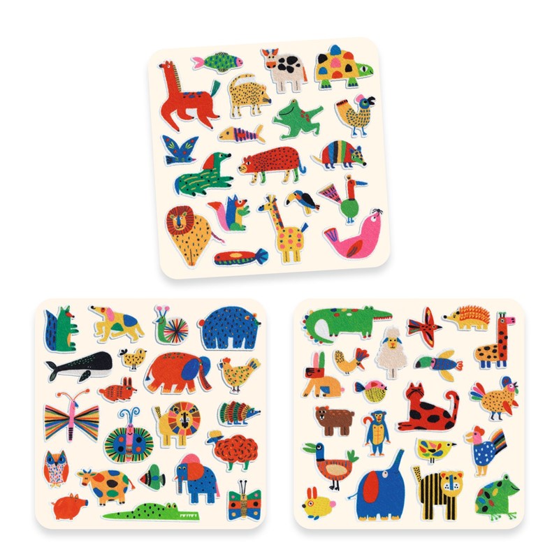Pegatinas Bebés 60 pegatinas fieltro Animales