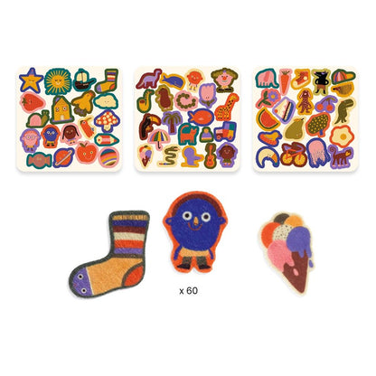 Pegatinas Bebés 60 pegatinas fieltro Los divertidos