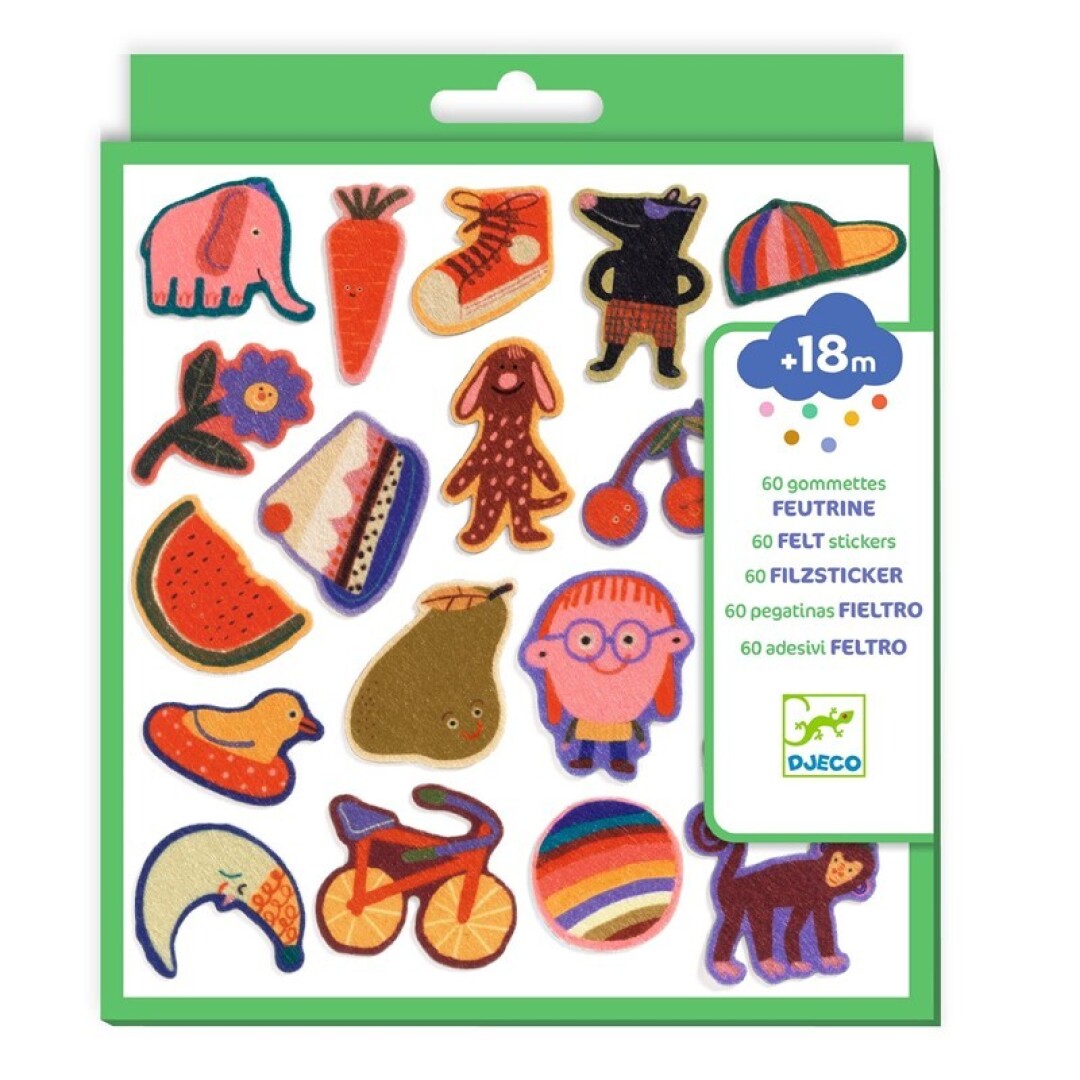 Pegatinas Bebés 60 pegatinas fieltro Los divertidos