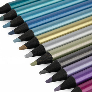 12 lápices de color metalizados