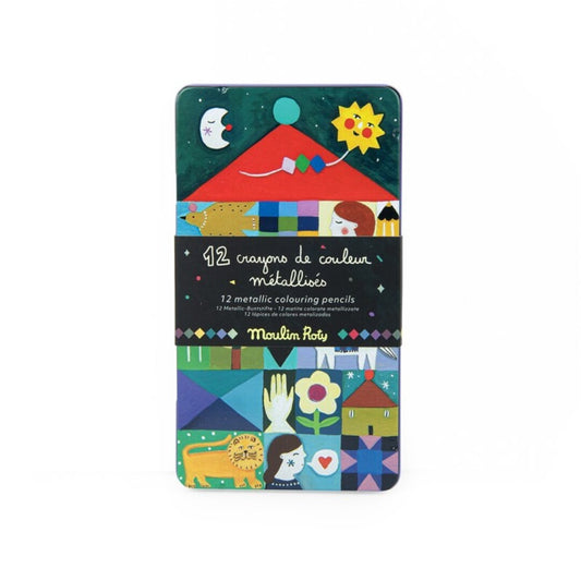 12 lápices de color metalizados