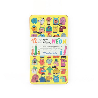 12 lápices de color néon
