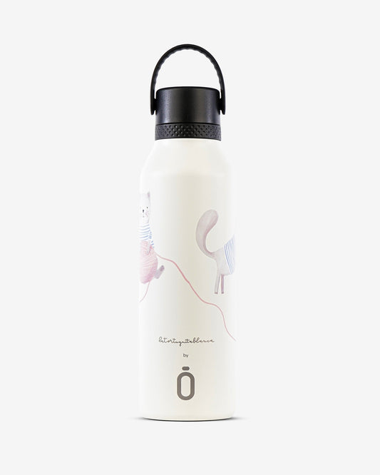 BOTELLA TERMO RUNBOTT  Mii 60 La Tortuguita Blanca - Lovely Cat Wool