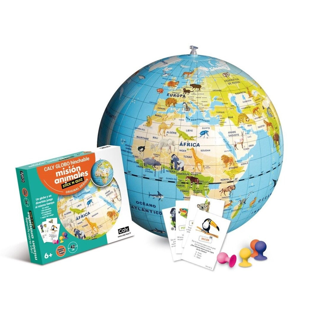 GLOBO ANIMALES 42 CM + JUEGO CARTAS