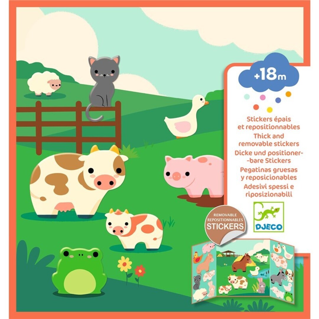 Pegatinas reposicionables: Los animales del mundo de Djeco