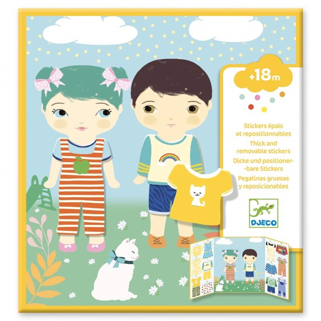 Pegatinas reposicionables: La ropa de Djeco