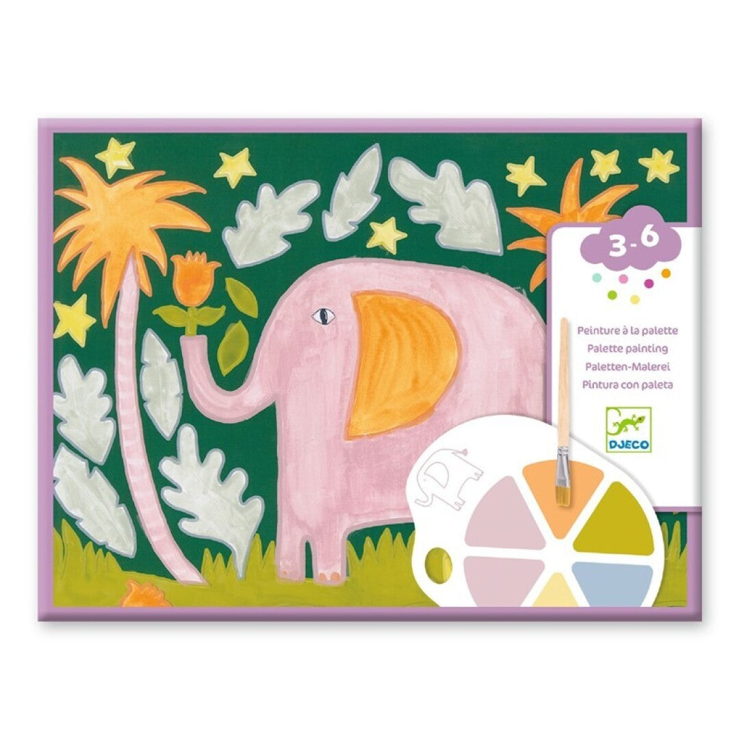 Pintura con paleta: Los animales salvajes de Djeco