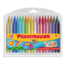 Cargar imagen en el visor de la galería, Pack de 36 Ceras Plásticas Colorear Kids Plastidecor BIC
